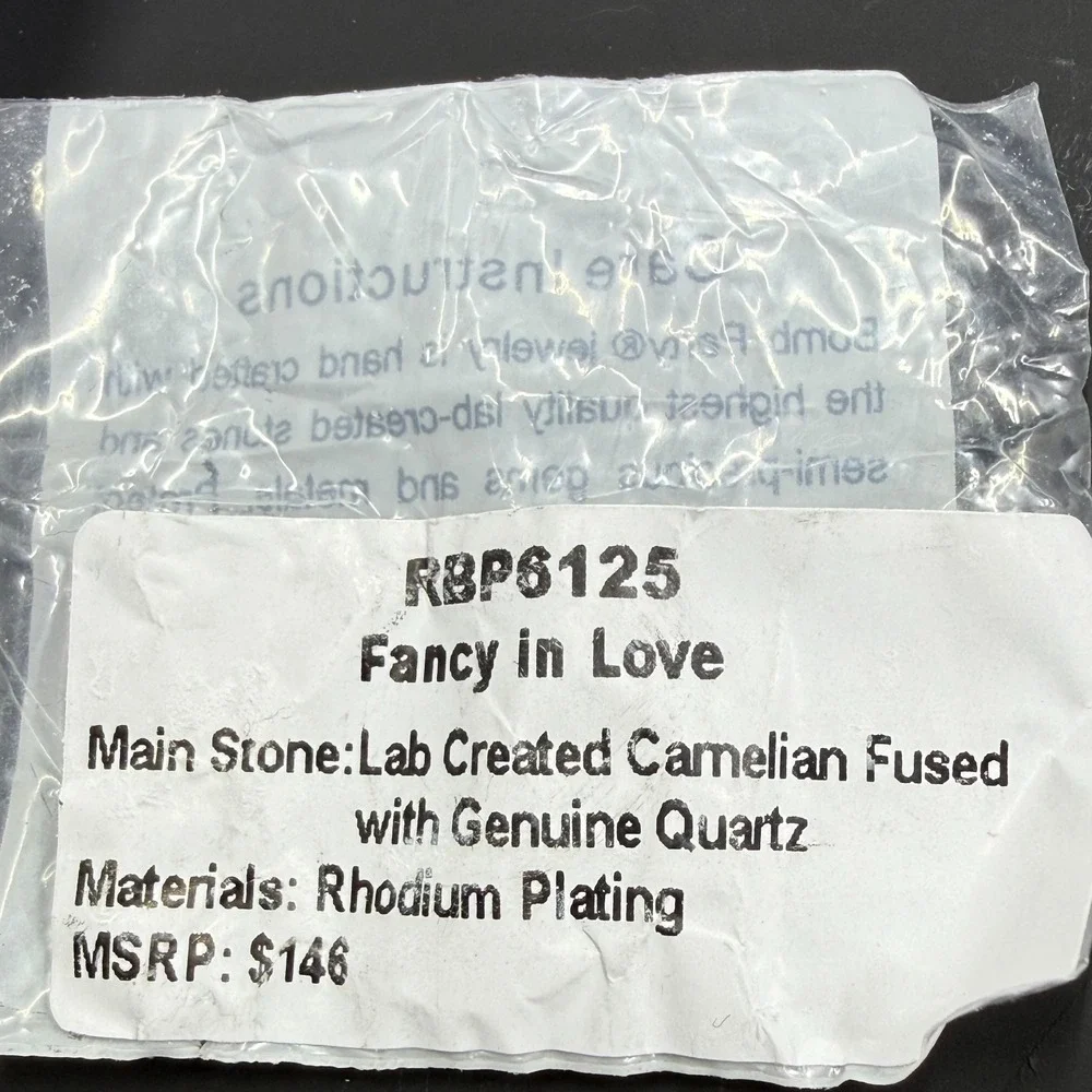 Bomb Party Fancy in Love Size 6 Ring Lab Camelian Fused With Quartz RBP6125